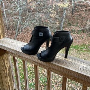 Michael Kors Black Peep Toe Bootie, 4” Heel, Women’s Size 8